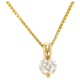 Autre Marque 18K Gelbgoldhalskette mit Diamant