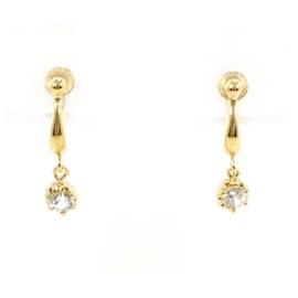 Autre Marque Orecchini a clip in oro giallo 18K con zaffiri bianchi