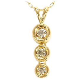 Autre Marque 18K Gelbgoldhalskette mit Diamant