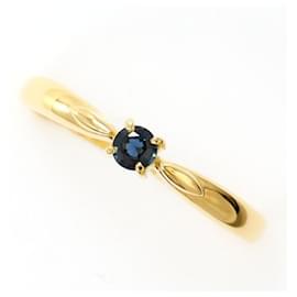18K Yellow Gold Band Ring with Sapphire - Autre Marque