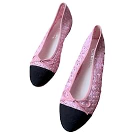 Chanel Ballerinas mit rosa Pailletten