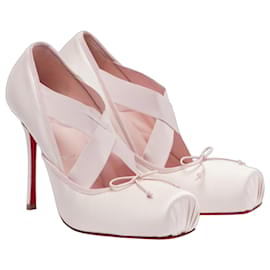 Christian Louboutin Décolleté Raso Rosa Stile Ballerina