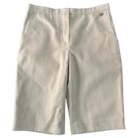 Chanel Bermuda-Shorts aus Baumwolle in Off-White