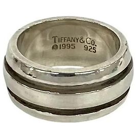Tiffany & Co Anello Tiffany Grooved Double Line Band in Argento 925