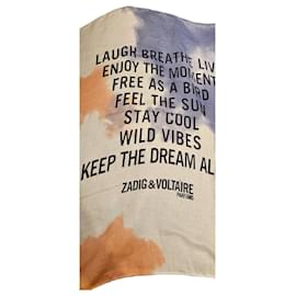 Zadig & Voltaire "Laugh Breathe Live" bedruckter Schal