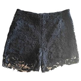 American Retro Schwarze Spitzen-Shorts, Größe 38