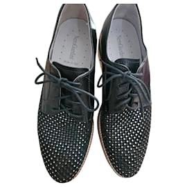 NeroGiardini Derby-Schuhe aus schwarzem Leder mit Pailletten - Autre Marque