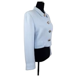 Versus Versace 1990s Cropped Blue Checkered Jacket