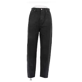 Jeans Totême Neri Rivestiti a Gamba Dritta