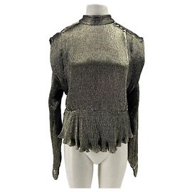 Autre Marque Goldene und schwarze Bluse
