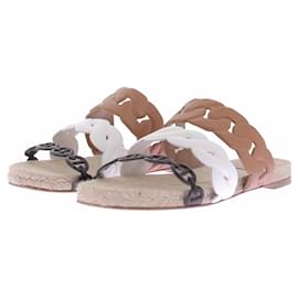 Sandali Hermès Gwen in pelle marrone