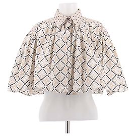 Camisa corta Louis Vuitton estampada de algodón beige