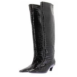 Khaite Botas de charol con efecto piel de cocodrilo