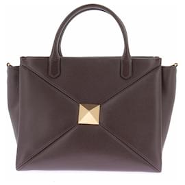 Sac Valentino Garavani One Stud en cuir matelassé marron