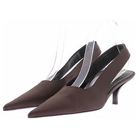 Décolleté slingback Totême in raso marrone taglia 37