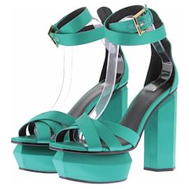 Balmain Sandali con tacco in raso verde