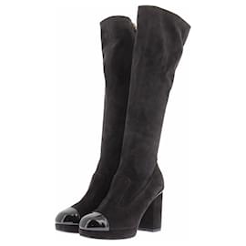 Botas altas de ante negro Chanel