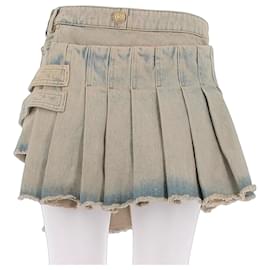 Falda vaquera Balmain azul de talle alto