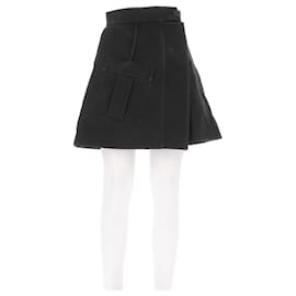 Falda trapézio de lana negra Louis Vuitton