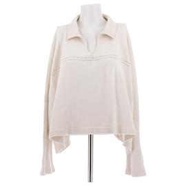 Cremefarbener Pullover aus Kaschmir und Baumwolle - Loewe