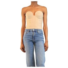 Magda Butrym Bustier de cachemira neutro - talla UK 6