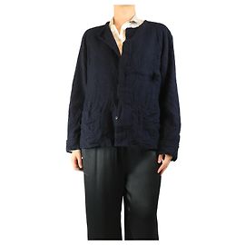 Yohji Yamamoto Wollmantel in Navy - Größe UK 10