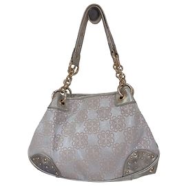 Autre Marque Borsa Kathy Van Zeeland argentata con motivi floreali e borchie