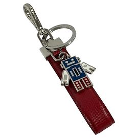 Prada Men's Saffiano Leather Keychain Keyring