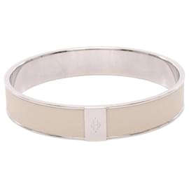 Hermes Silver and White Bangle - Hermès