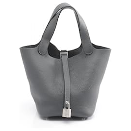 Borsa Hermes Picotin Lock PM in Gris Misty - Hermès