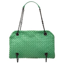 Borsa a tracolla Bottega Veneta Green Nappa Intrecciato Duo