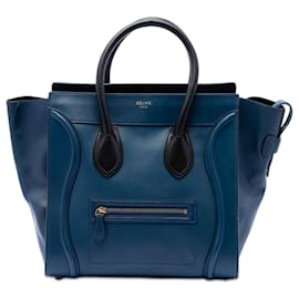 Céline Borsa Tote Celine Blue Mini Bicolor in pelle Luggage