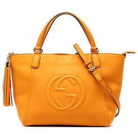 Borsa Gucci Soho Cellarius in pelle di vitello gialla Small