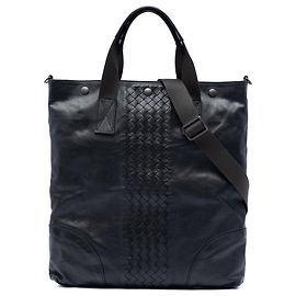 Bottega Veneta Schwarzer Intrecciato-Besatz Nappa Convertible Tote