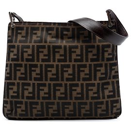 Borsa a tracolla Fendi in tela Zucca marrone
