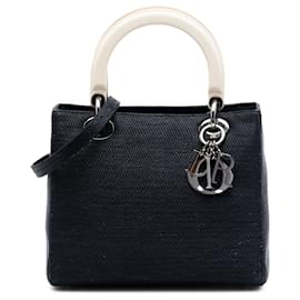 Lady Dior en nylon azul, tamaño Medium