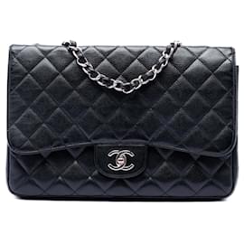 Chanel Black Jumbo Classic Caviar Single Flap