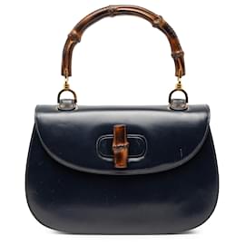 Gucci Pelle di vitello blu Bamboo Night