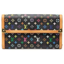 Cartera Porte Tresor International Louis Vuitton Black Monogram Multicolor