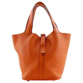 Hermès Orange Clemence Picotin 18