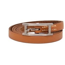 Pulsera Behapi Double Tour en cuero marrón Hermès