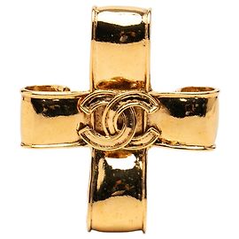 Spilla Chanel Gold CC Fiocco Placcato Oro
