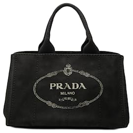Borsa Prada Black Canvas Canapa Logo