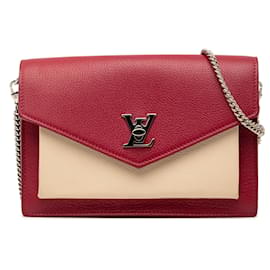 Pochette MyLockMe Chain in pelle bicolore rossa Louis Vuitton