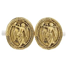 Orecchini Chanel Gold CC Gold Plated Angel Oval Clip On