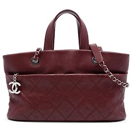 Tote Shopping Chanel in Caviar Trapuntato Rosso