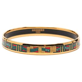 Hermès Red Narrow Cloisonne Enamel Bangle 62