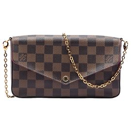 Louis Vuitton Pochette Felicie Damier Ebene Marrom