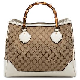 Tote Gucci Beige Medium GG Canvas Bamboo Diana