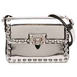Borsa a tracolla Valentino Silver Small Mirror Calfskin Rockstud23
